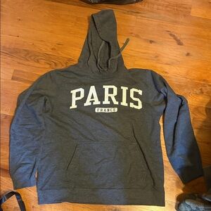 Paris France Hoodie - Charcoal Gray Men's Pullover